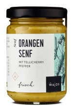 Orangen Senf - mit Tellycherry Pfeffer- Glas 145ml